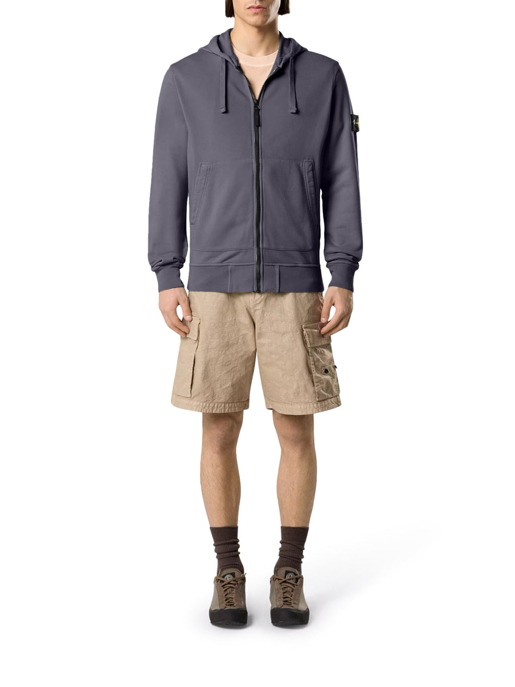 Organic Cotton Zip-Up Hoodie Stone island – Гарантія оригінальності – вид ззаду