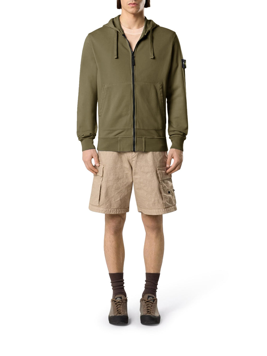 Organic Cotton Zip-Up Hoodie Stone island – Гарантія оригінальності – вид ззаду