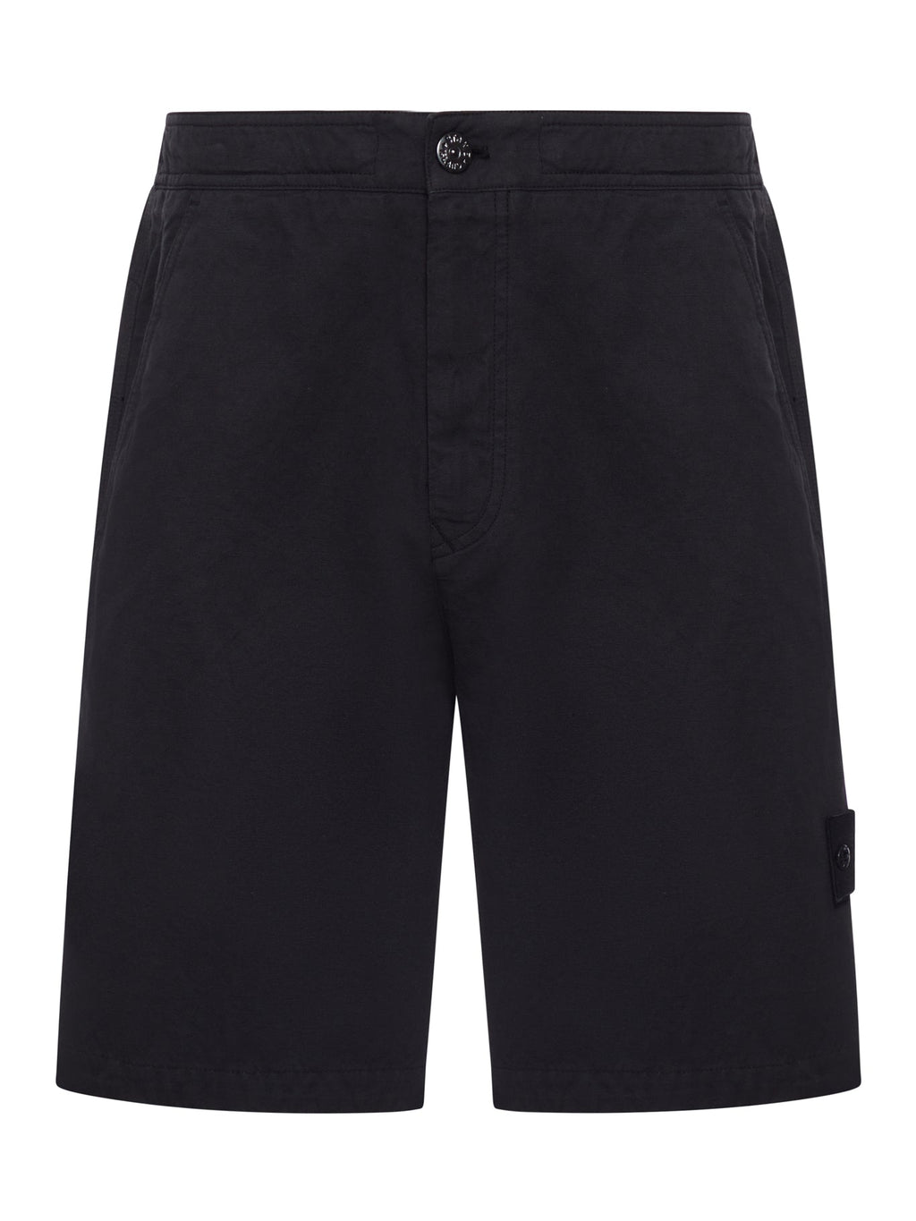 Оригінальна Cotton Bermuda Shorts With Iconic Badge Applied Stone island – боковий вид