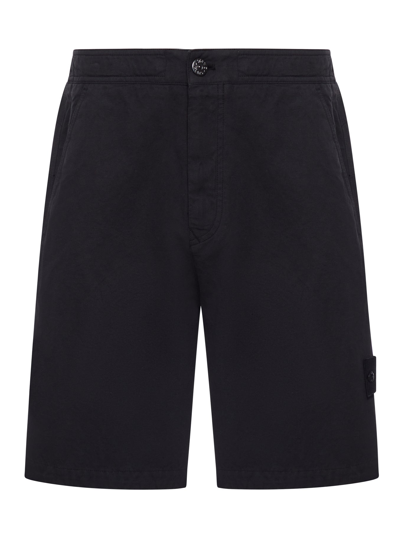 Оригінальна Cotton Bermuda Shorts With Iconic Badge Applied Stone island – боковий вид