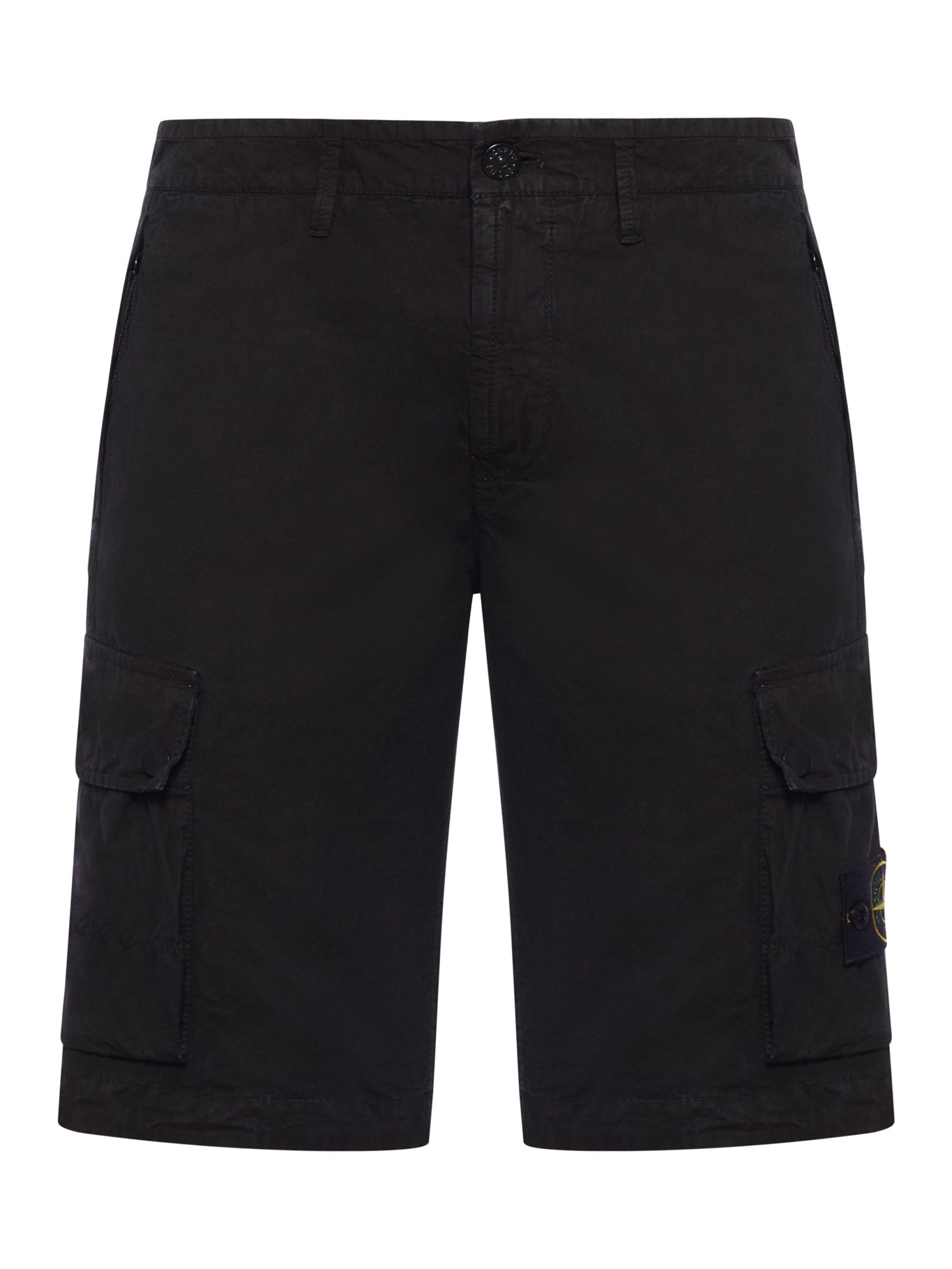 Slim Fit Cargo Shorts In Cotton Stone island оригінал – Купити в Україні – боковий вид
