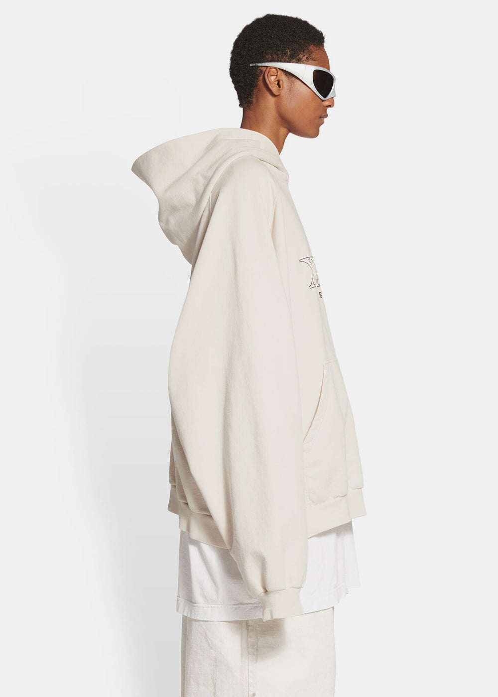 Ecru XXXL Patched T-Shirt Hoodie Balenciaga – Гарантія оригінальності – збільшений вид