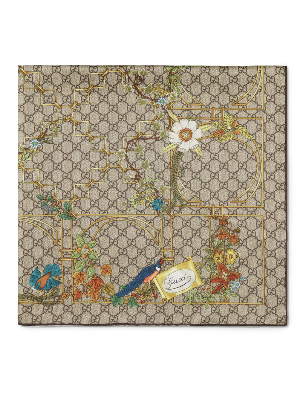 Оригінальна Printed Silk Twill Scarf Gucci – вид ззаду
