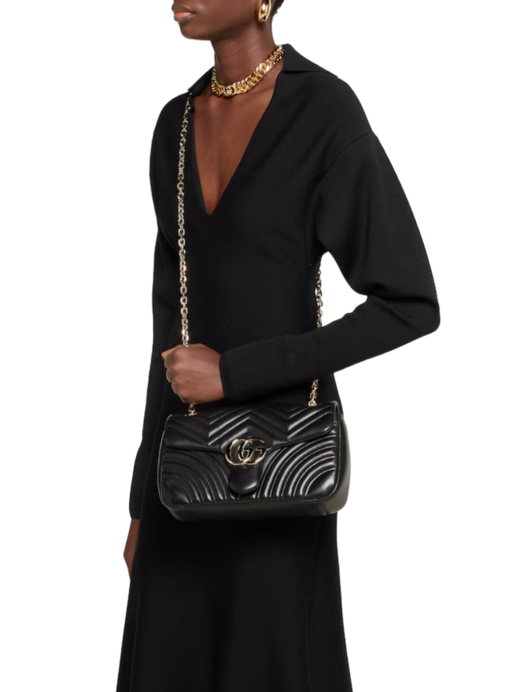 Оригінальна Gg Marmont Medium Shoulder Bag Gucci – вид ззаду