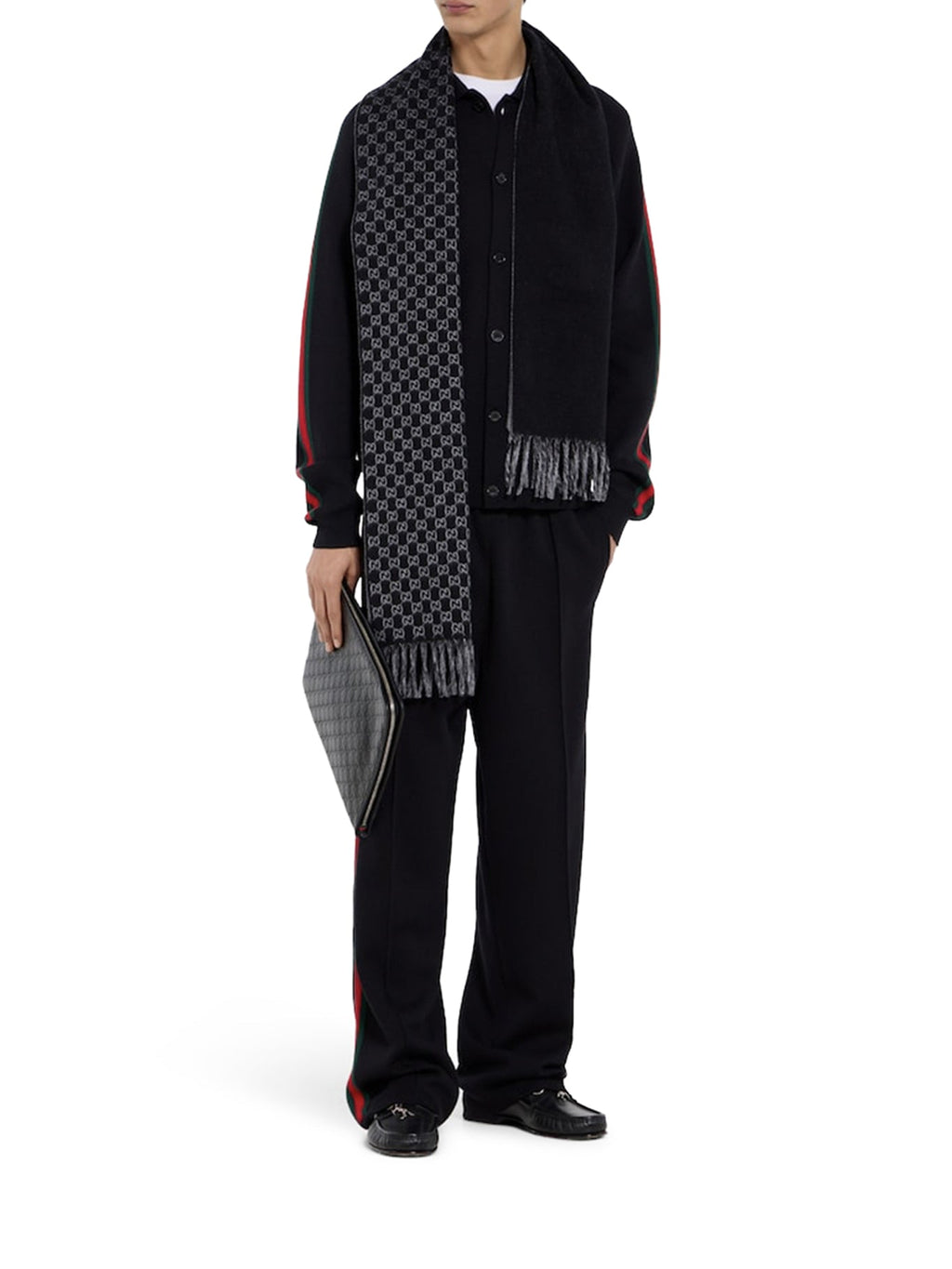 Оригінальна Gg Wool And Cashmere Scarf Gucci – вид ззаду