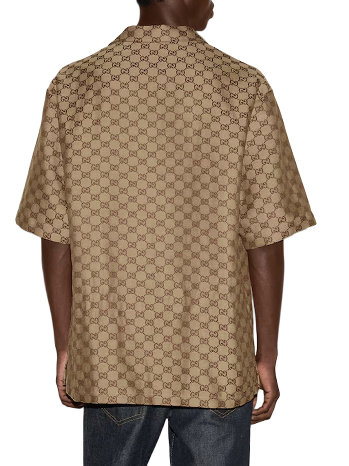 Linen Blend Shirt With Allover Gg Gucci оригінал – Купити в Україні – детальний вид