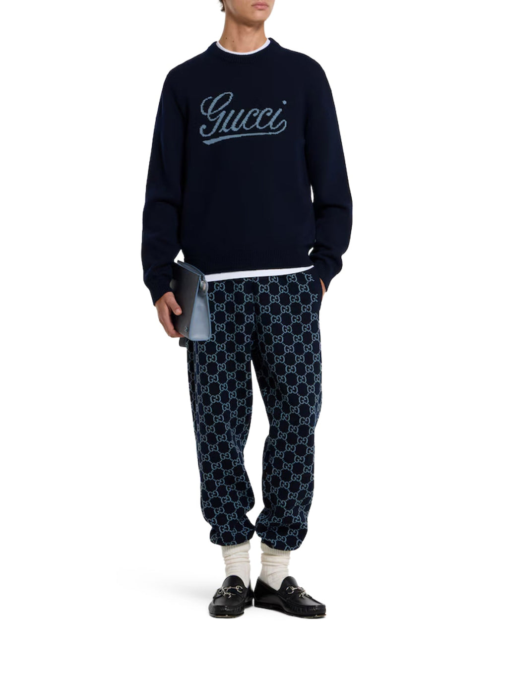 Оригінальна Wool Sweater With Contrasting Front Gucci Logo Gucci – вид ззаду