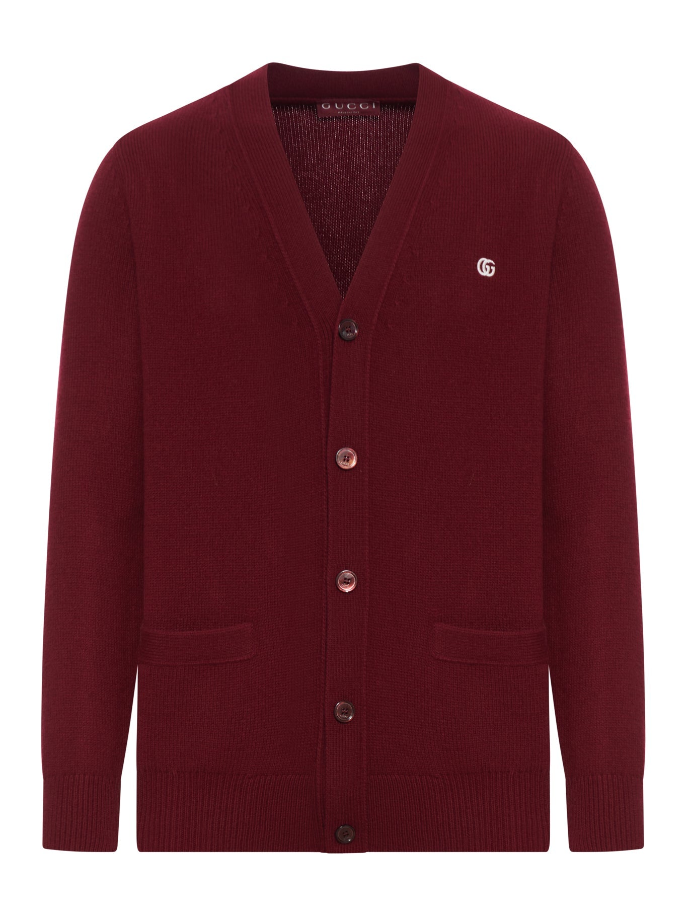 Оригінальна Cashmere Cardigan With Logo On The Chest Gucci – боковий вид