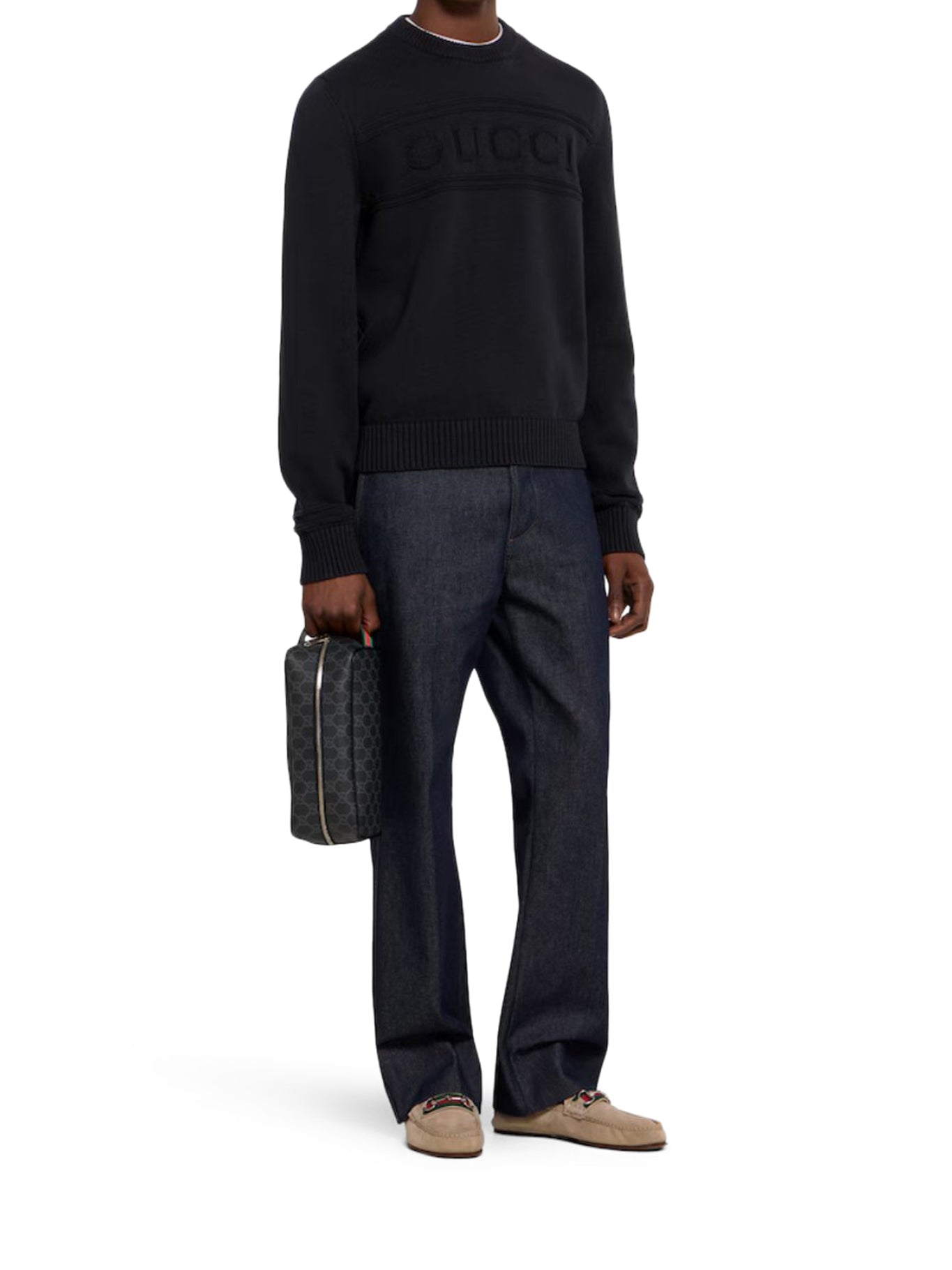 Cotton Knitted Sweater With Intarsia Gucci оригінал – Купити в Україні – вид ззаду