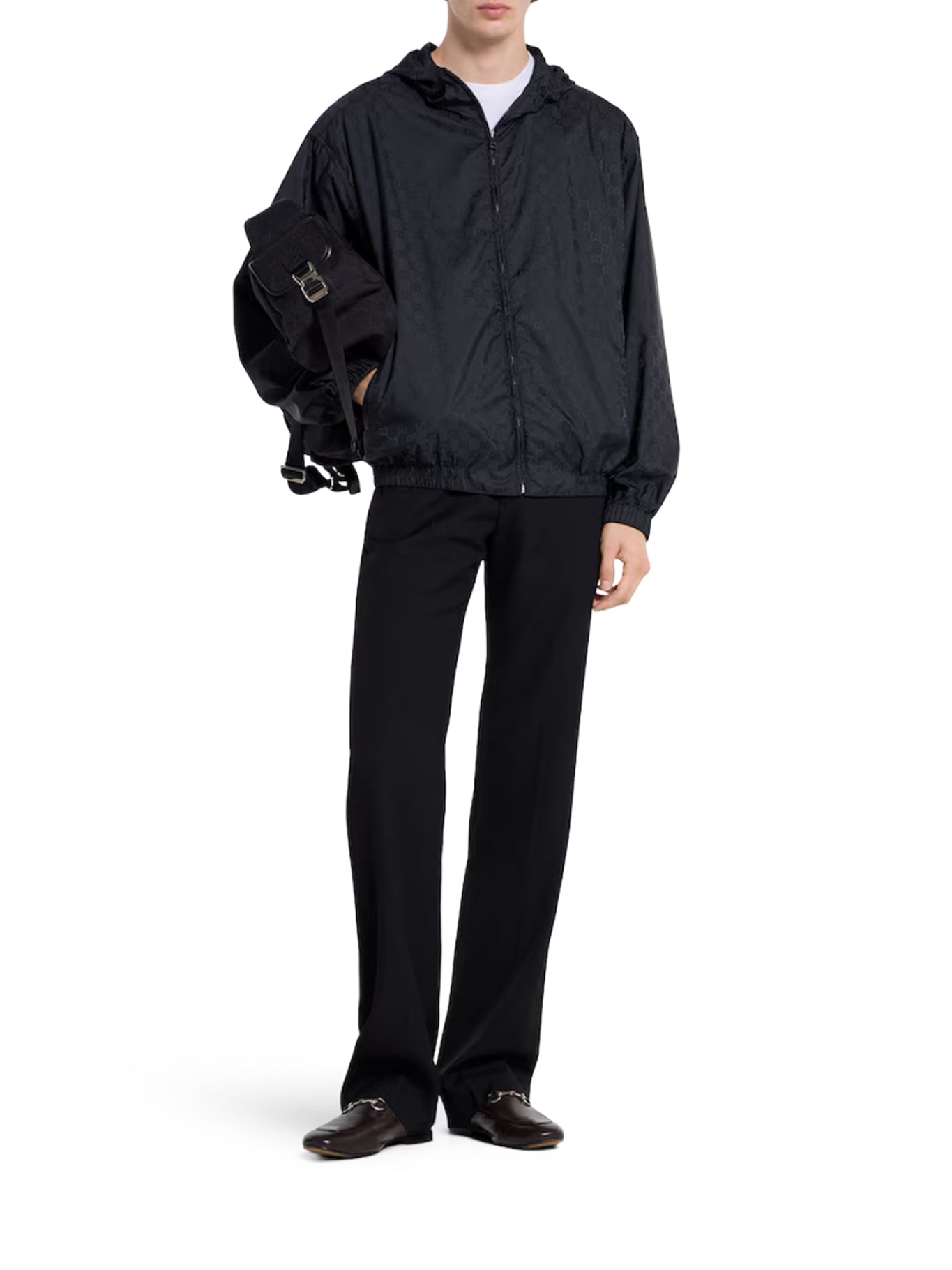 Nylon Jacket With Allover Gg Logo Gucci – Гарантія оригінальності – вид ззаду