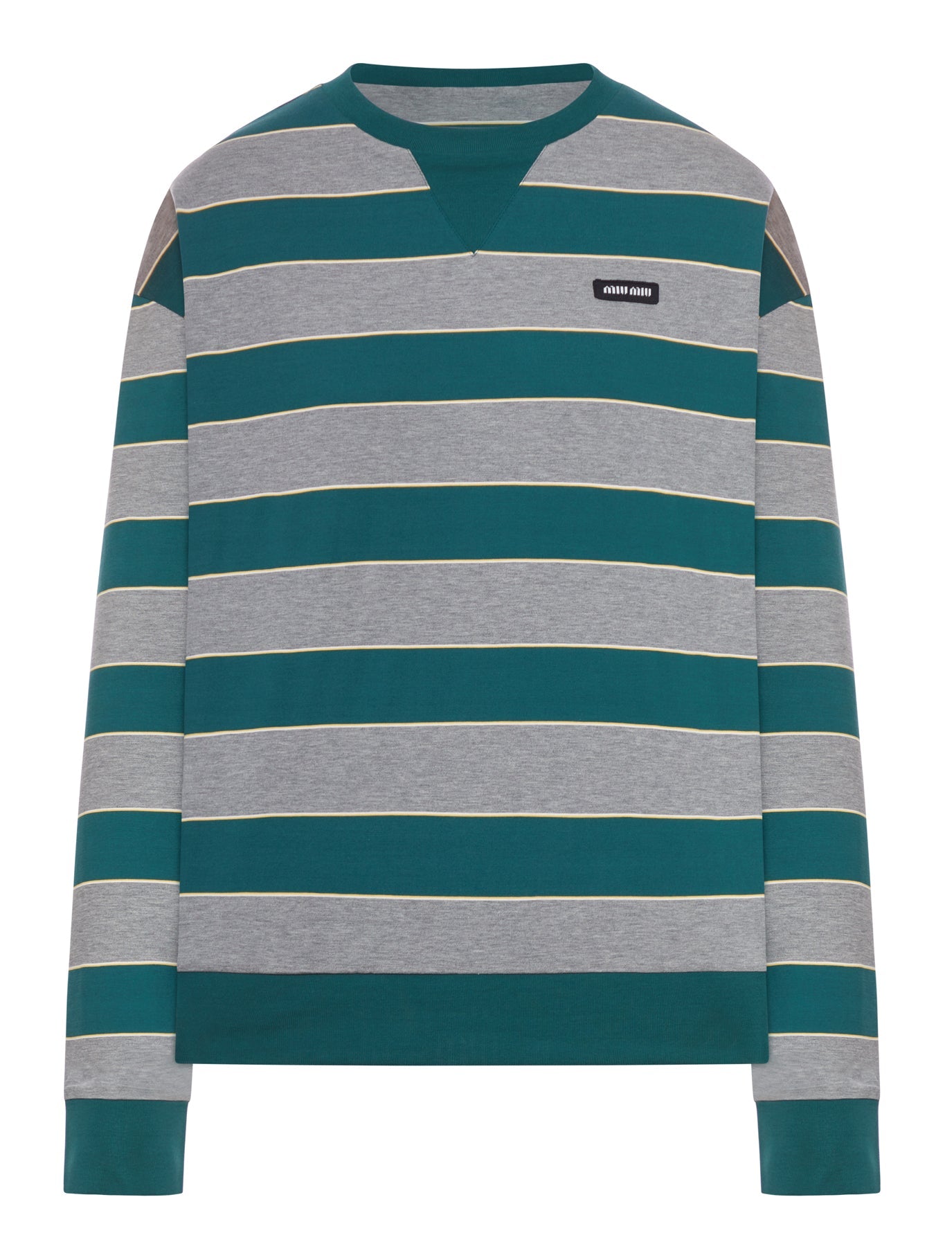 Crew Neck Cotton Sweatshirt Miu miu оригінал – Купити в Україні – боковий вид