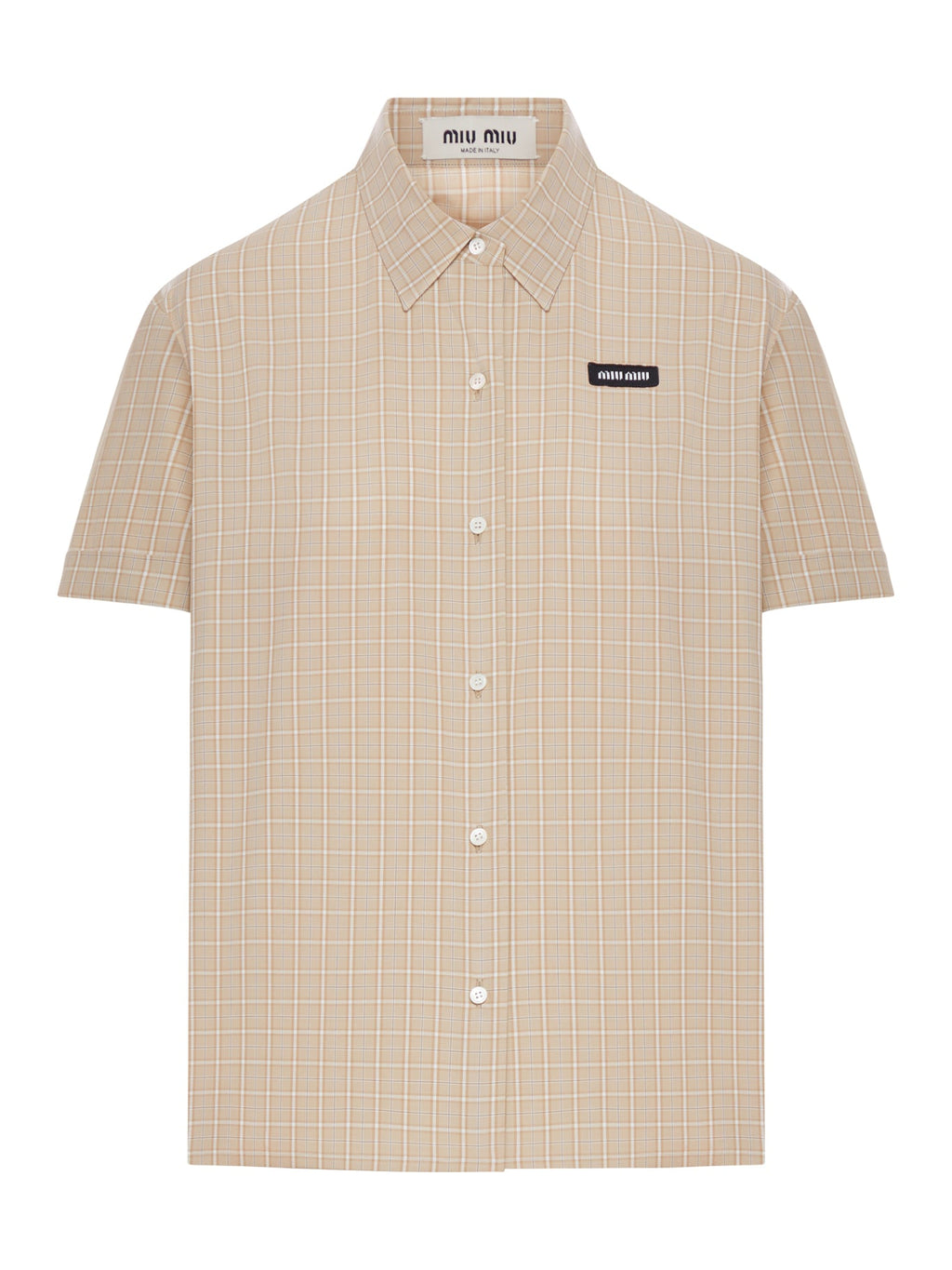 Checked Cotton Poplin Shirt Miu miu – Гарантія оригінальності – боковий вид