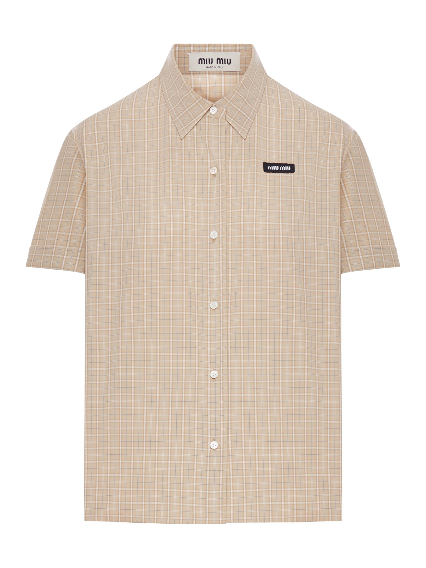Checked Cotton Poplin Shirt Miu miu – Гарантія оригінальності – боковий вид