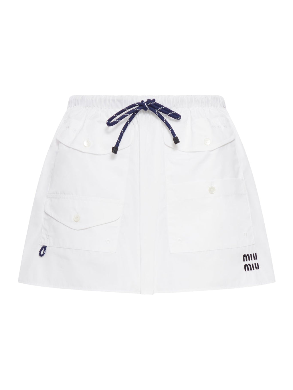 Cotton Poplin Mini Skirt With Logo Miu miu – Гарантія оригінальності – боковий вид