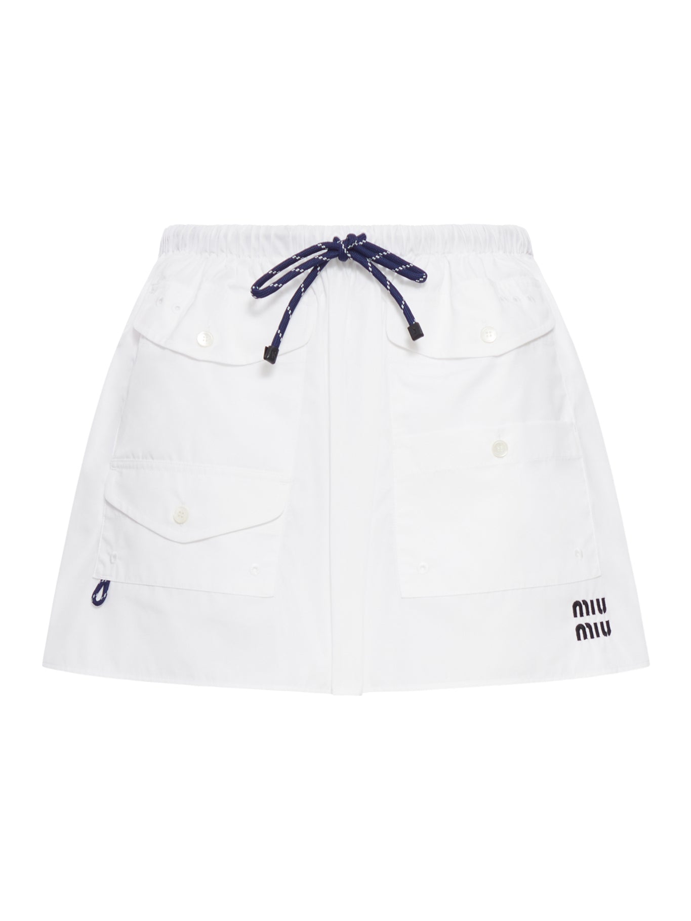 Cotton Poplin Mini Skirt With Logo Miu miu – Гарантія оригінальності – боковий вид