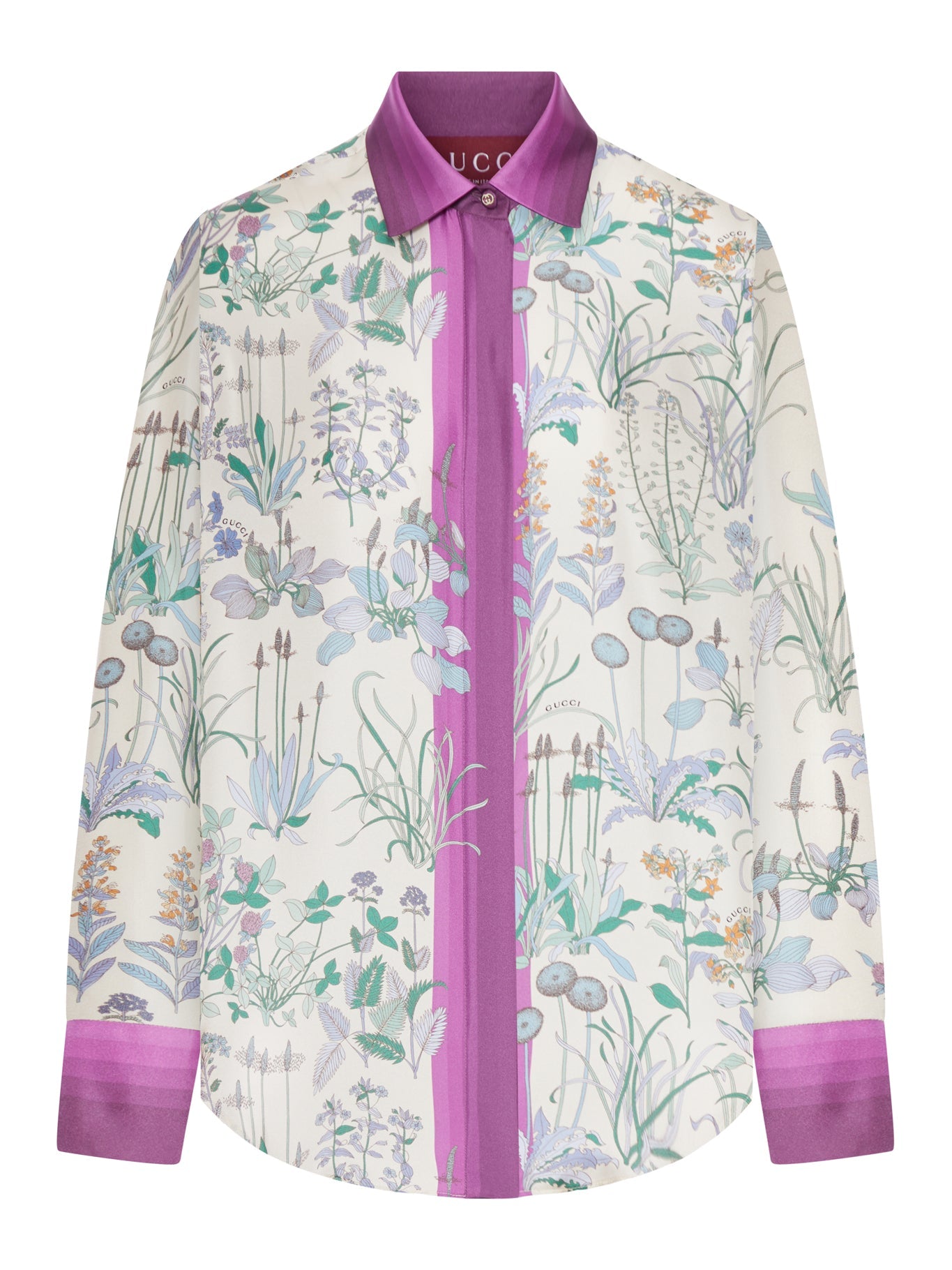 Printed Silk Twill Shirt Gucci – Гарантія оригінальності – боковий вид
