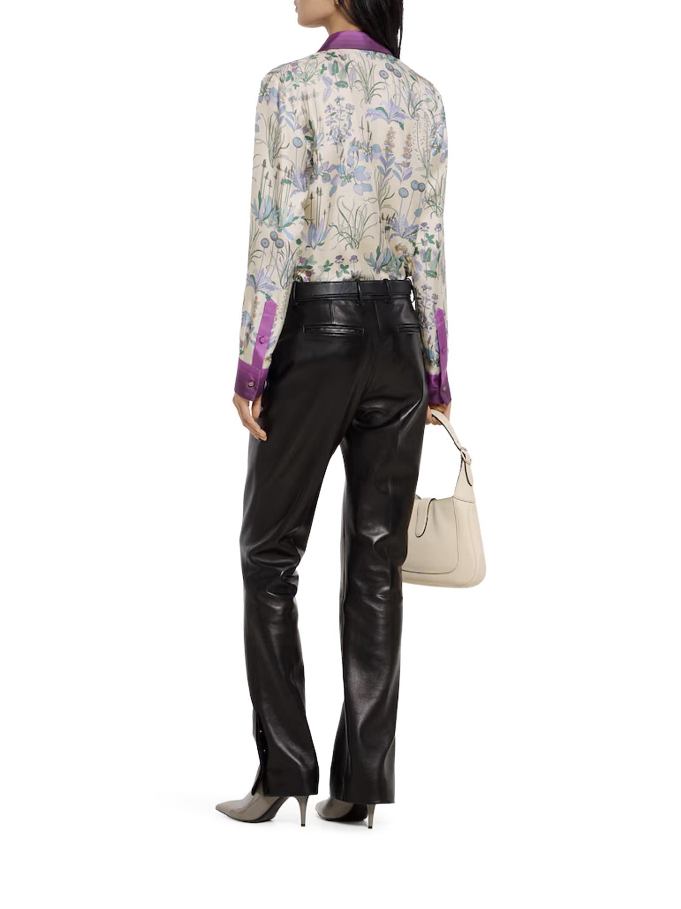 Printed Silk Twill Shirt Gucci – Гарантія оригінальності – детальний вид