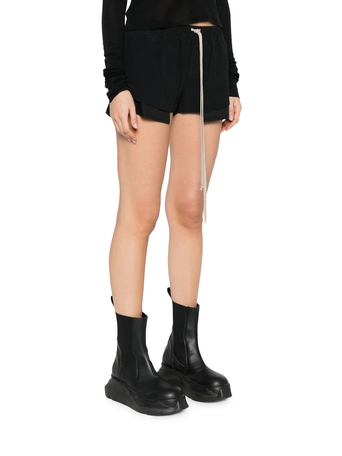 Fog Shorts With Drawstring In Silk Blend Rick owens – Гарантія оригінальності – збільшений вид