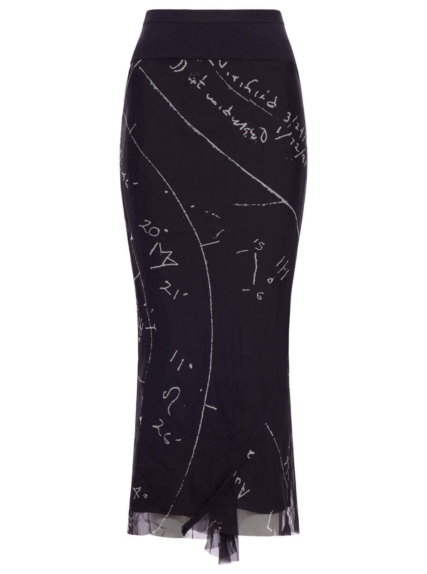 Silk MIDI Skirt With Graphic Print Rick owens оригінал – Купити в Україні – боковий вид