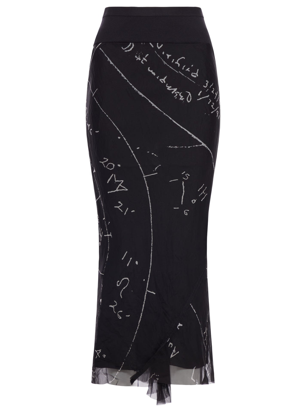 Silk MIDI Skirt With Graphic Print Rick owens оригінал – Купити в Україні – боковий вид