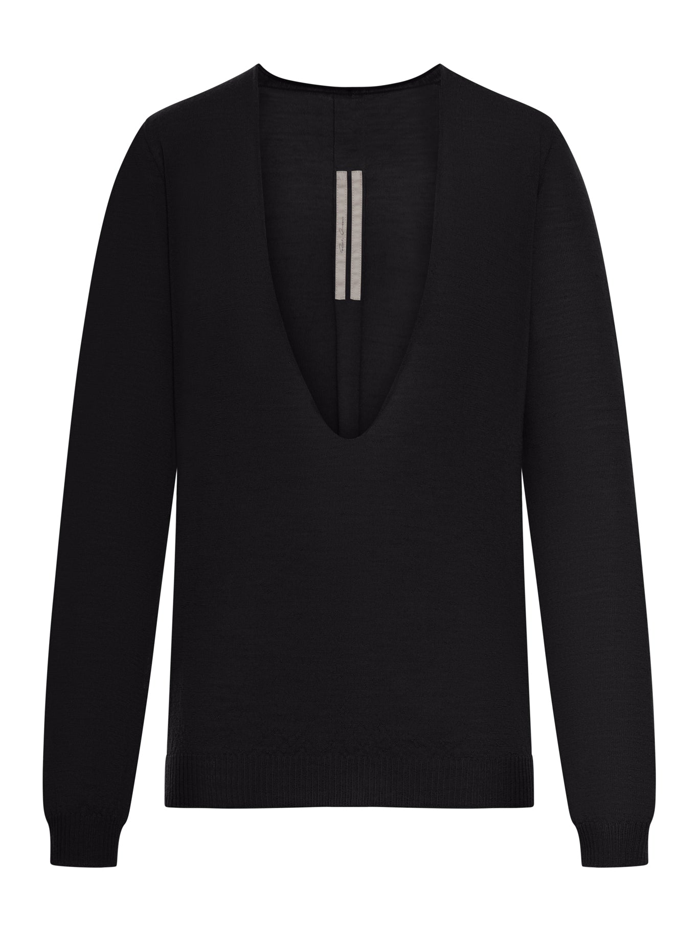 V-Neck Sweater In Virgin Wool Rick owens оригінал – Купити в Україні – боковий вид - RICK OWENS