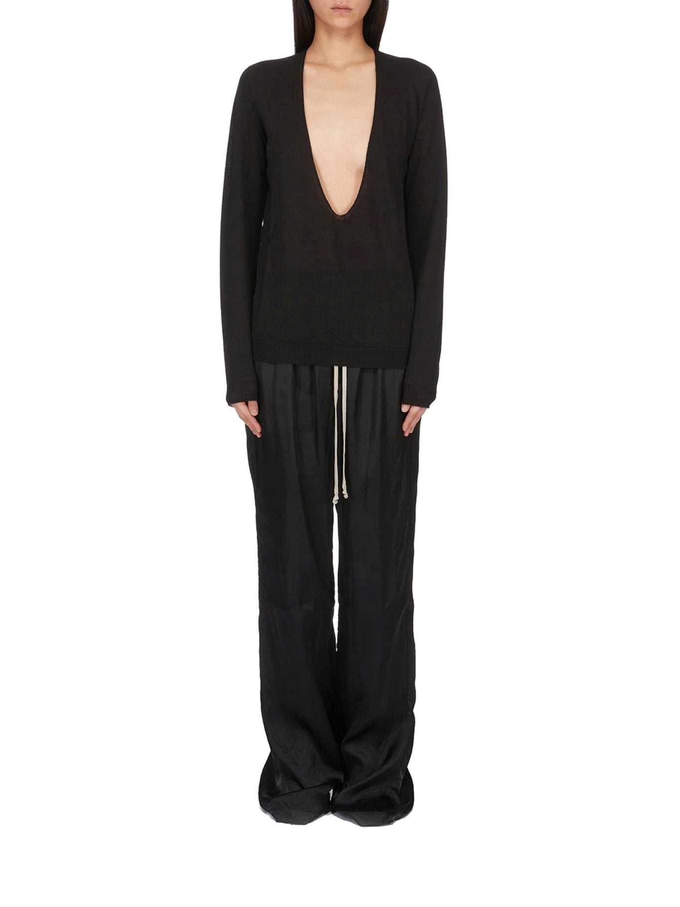 V-Neck Sweater In Virgin Wool Rick owens оригінал – Купити в Україні – вид ззаду - RICK OWENS