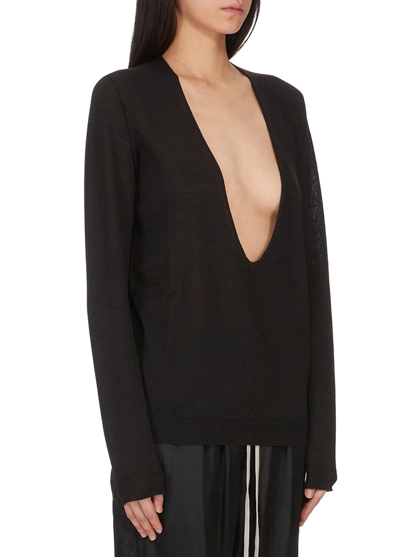 V-Neck Sweater In Virgin Wool Rick owens оригінал – Купити в Україні – детальний вид - RICK OWENS