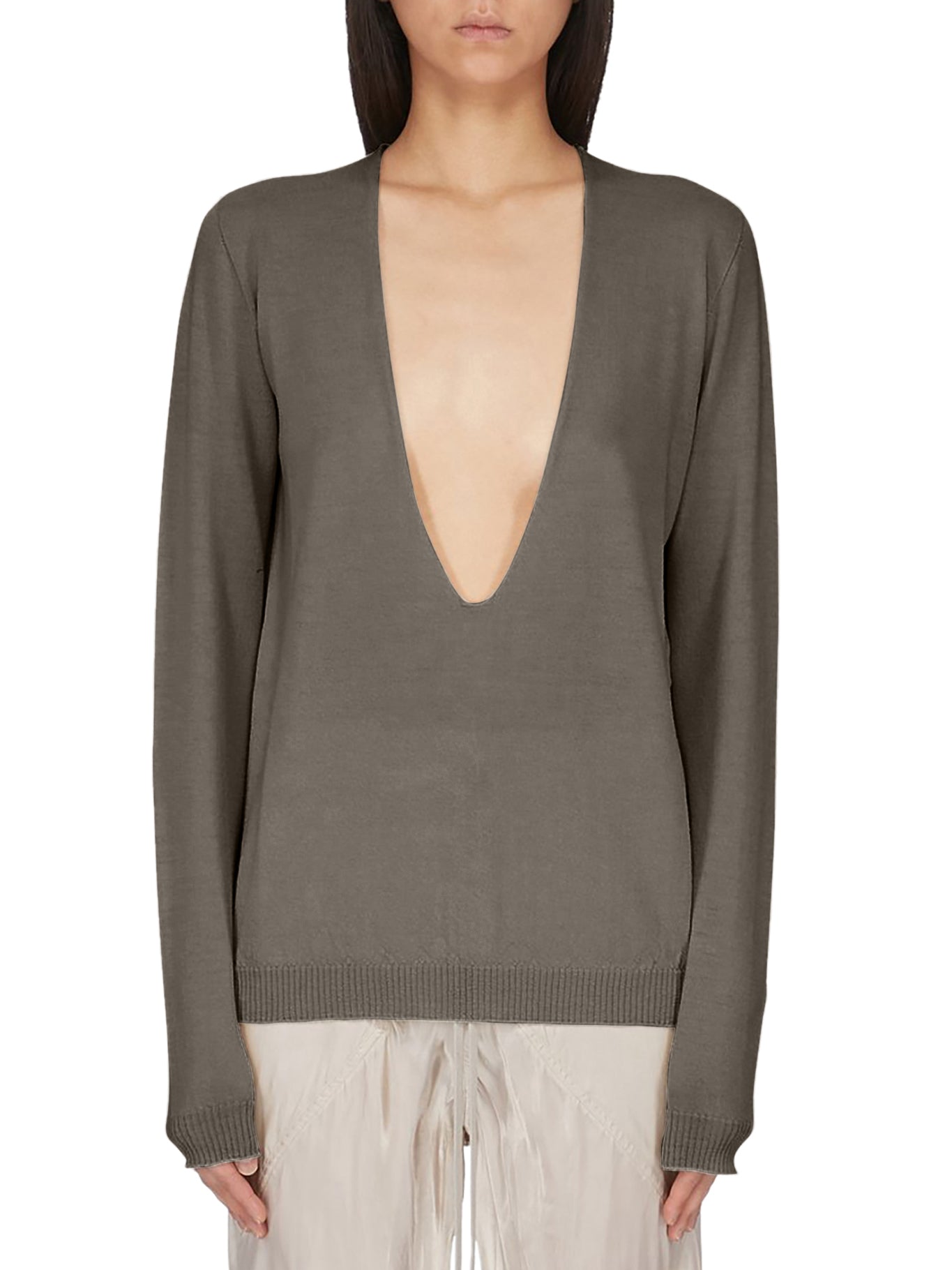V-Neck Sweater In Virgin Wool Rick owens оригінал – Купити в Україні – детальний вид - RICK OWENS