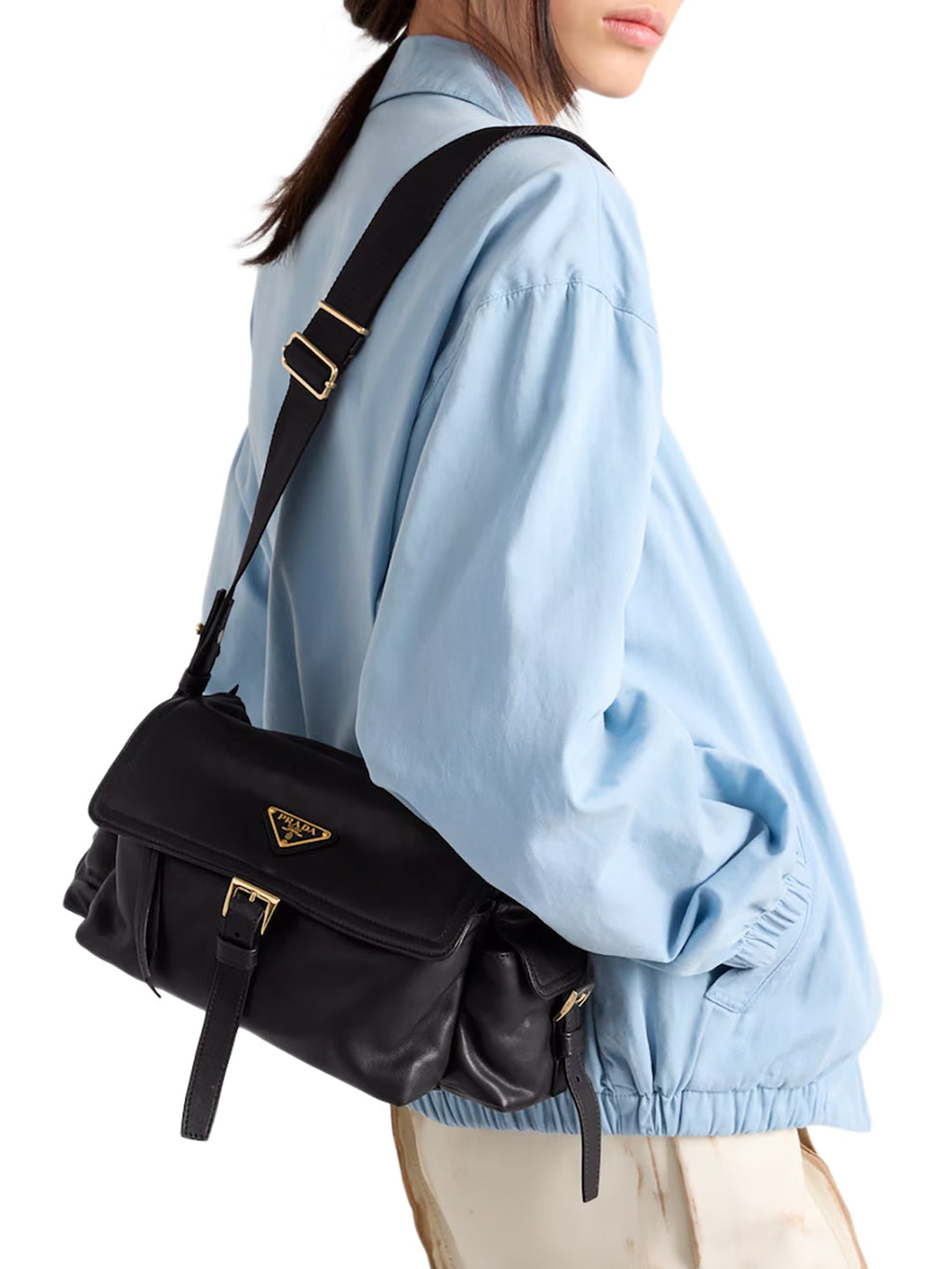 Explore Medium Nappa Bag With Flap Prada – Гарантія оригінальності – детальний вид