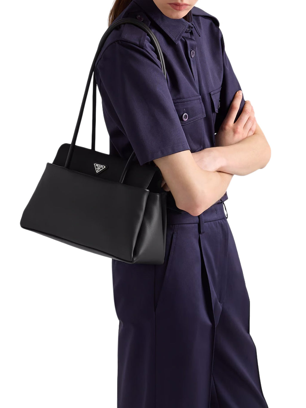 Passage Medium Leather Bag With Re Nylon Flap Prada оригінал – Купити в Україні – детальний вид