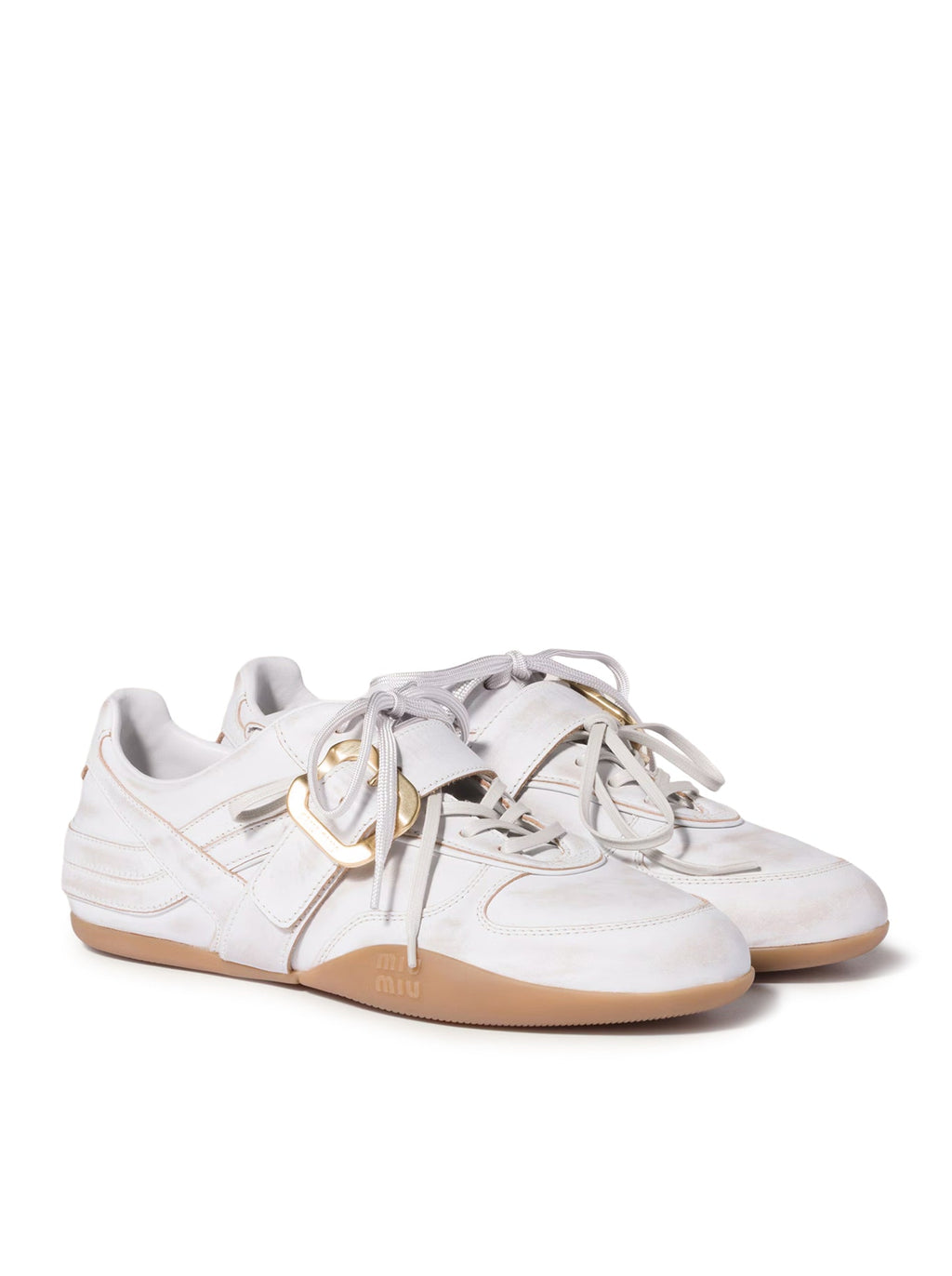 Gymnasium Leather Sneakers With Buckle Miu miu – Гарантія оригінальності – вид ззаду