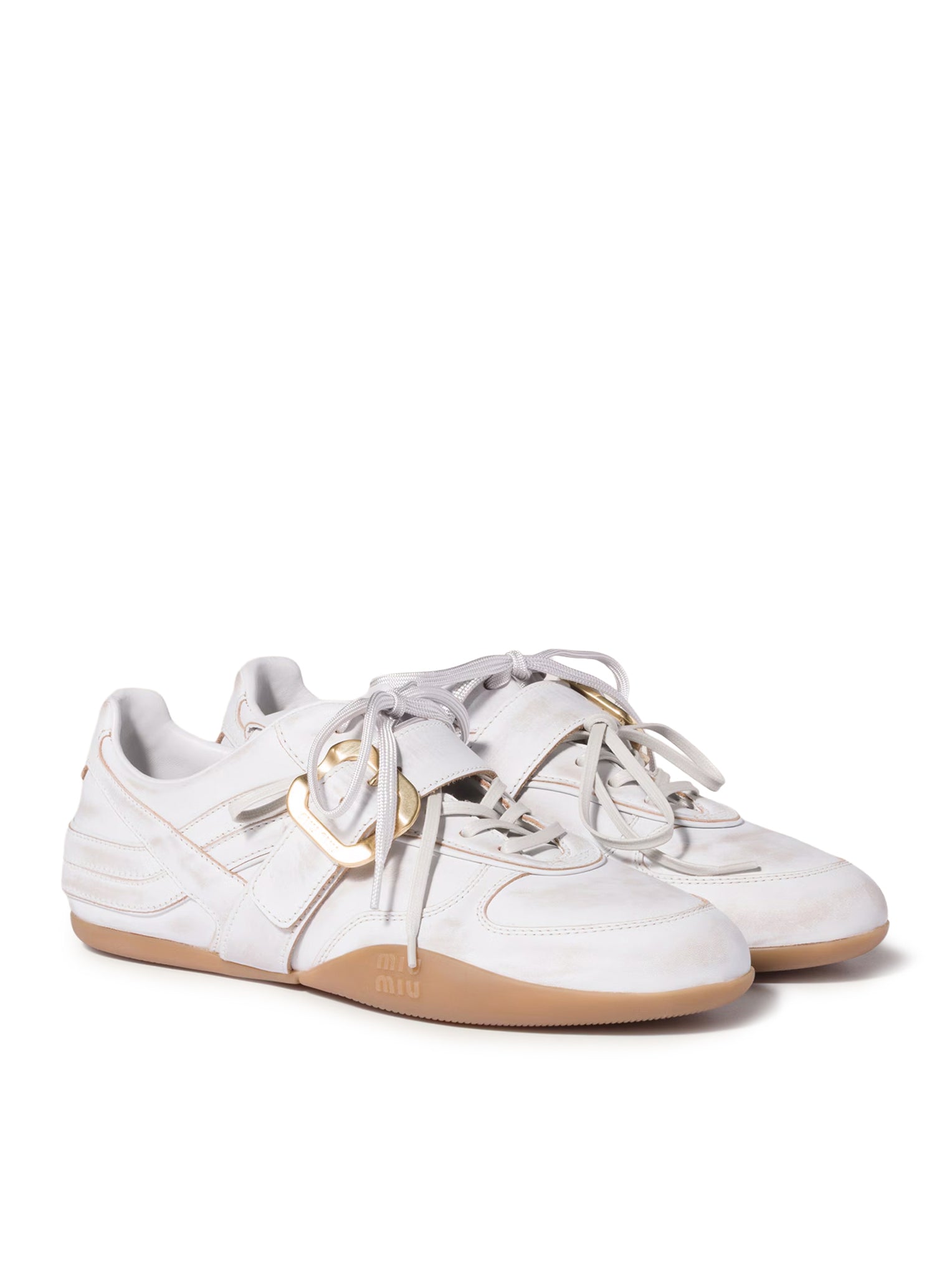 Gymnasium Leather Sneakers With Buckle Miu miu – Гарантія оригінальності – вид ззаду