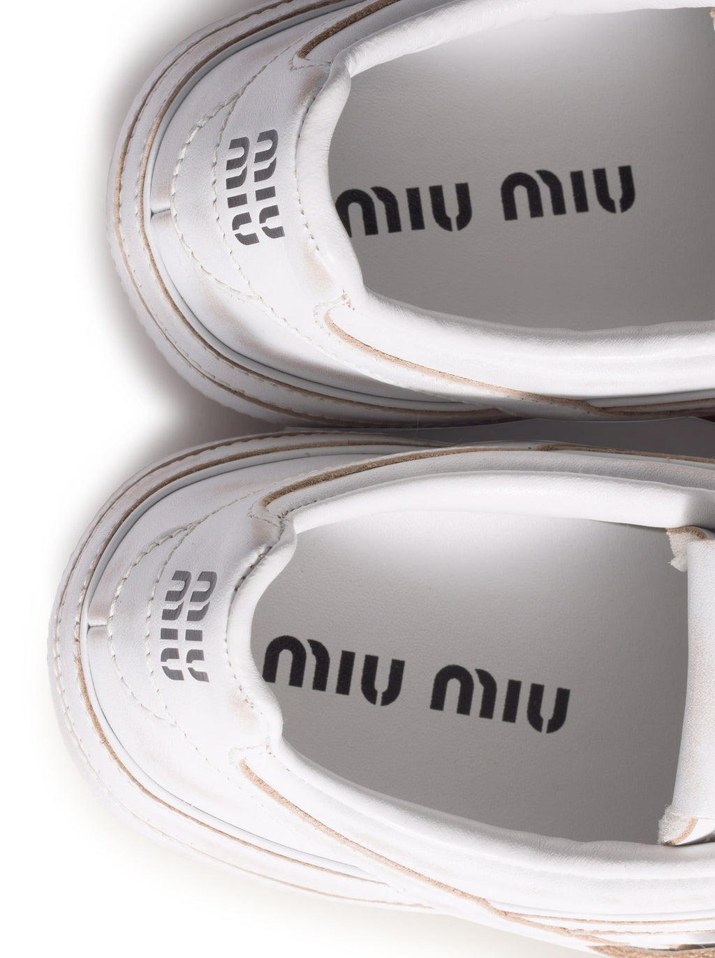 Gymnasium Leather Sneakers With Buckle Miu miu – Гарантія оригінальності – збільшений вид