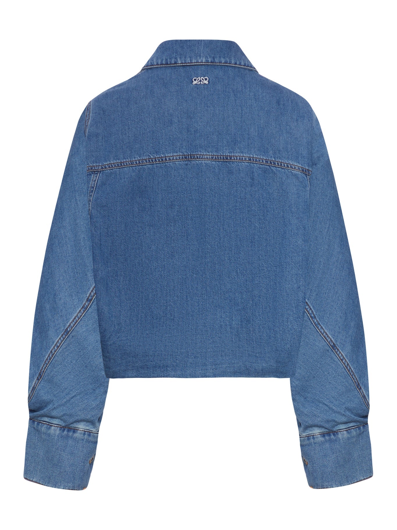 Оригінальна Cropped Denim Jacket With Wide Sleeves Loewe – вид ззаду
