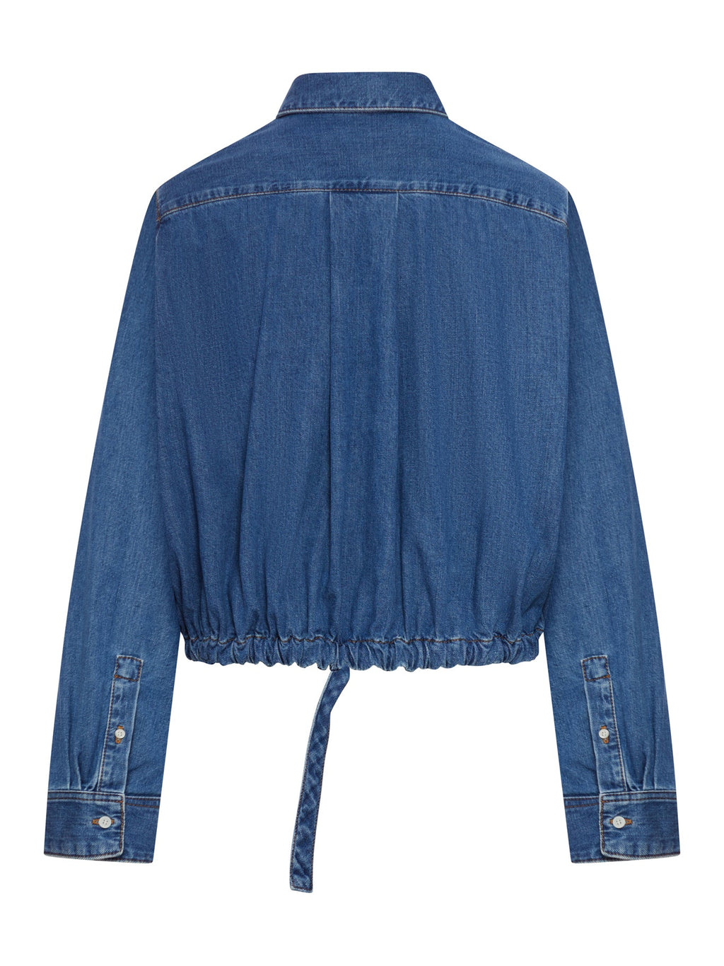Cropped Denim Shirt With Drawstring At The Bottom Loewe оригінал – Купити в Україні – вид ззаду