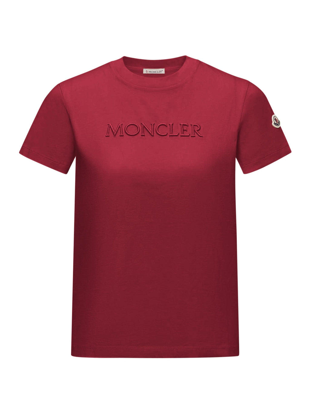 Cotton T-Shirt With Embroidered Tone-On-Tone Logo Moncler оригінал – Купити в Україні – боковий вид