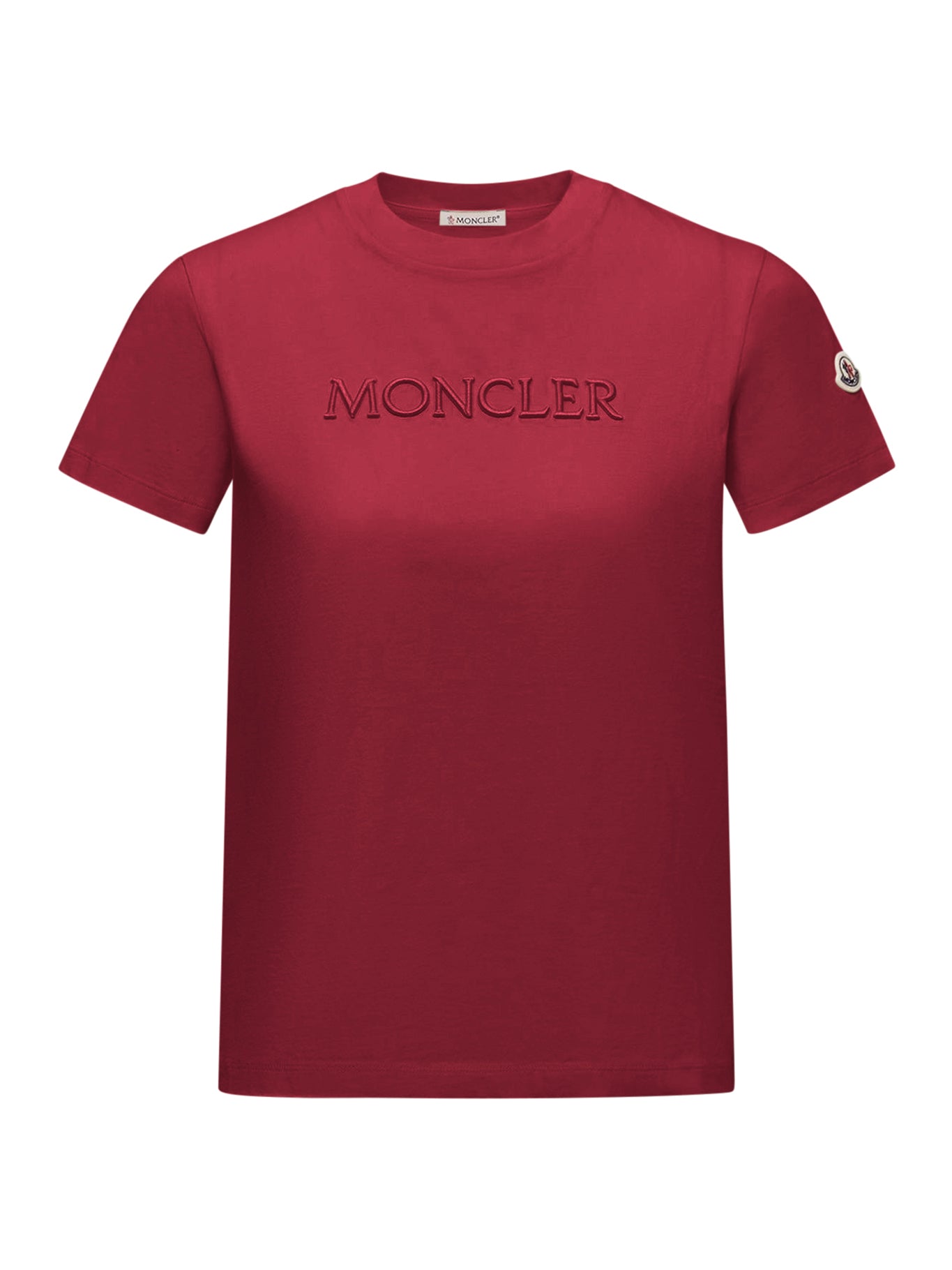 Cotton T-Shirt With Embroidered Tone-On-Tone Logo Moncler оригінал – Купити в Україні – боковий вид