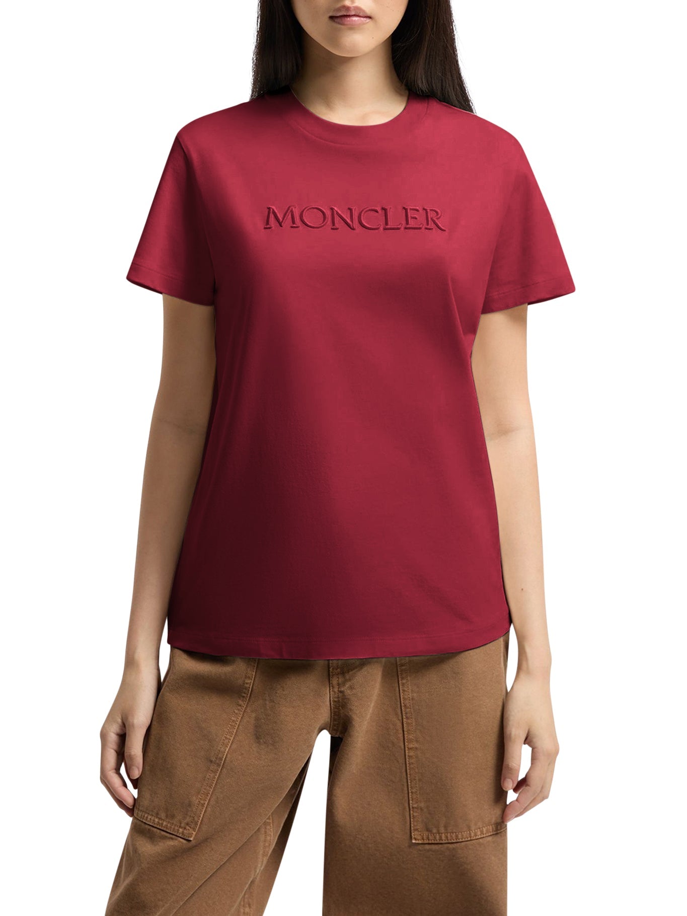 Cotton T-Shirt With Embroidered Tone-On-Tone Logo Moncler оригінал – Купити в Україні – детальний вид