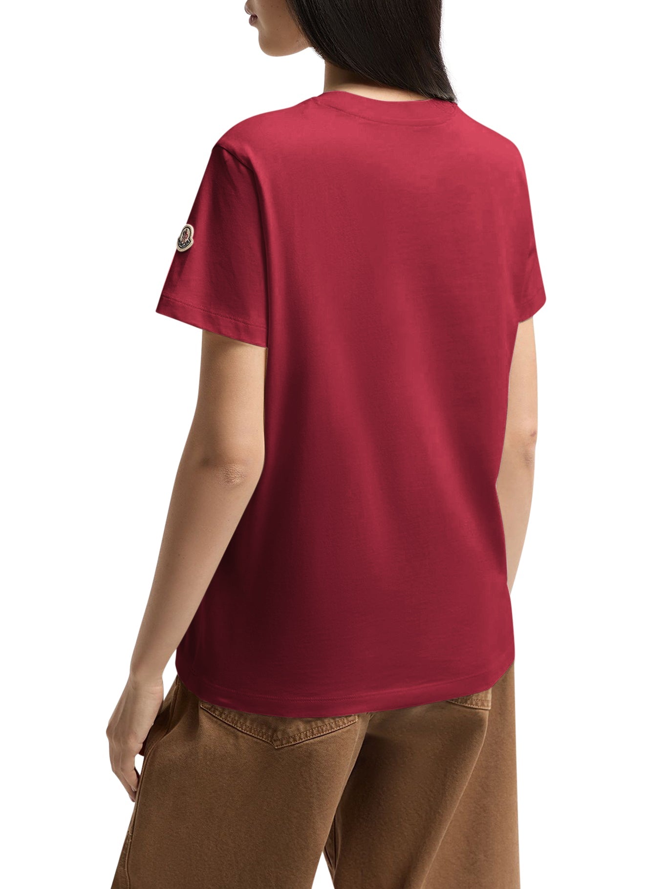 Cotton T-Shirt With Embroidered Tone-On-Tone Logo Moncler оригінал – Купити в Україні – збільшений вид