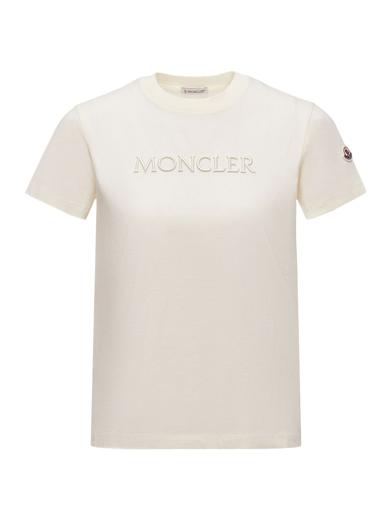 Cotton T-Shirt With Embroidered Tone-On-Tone Logo Moncler оригінал – Купити в Україні – боковий вид