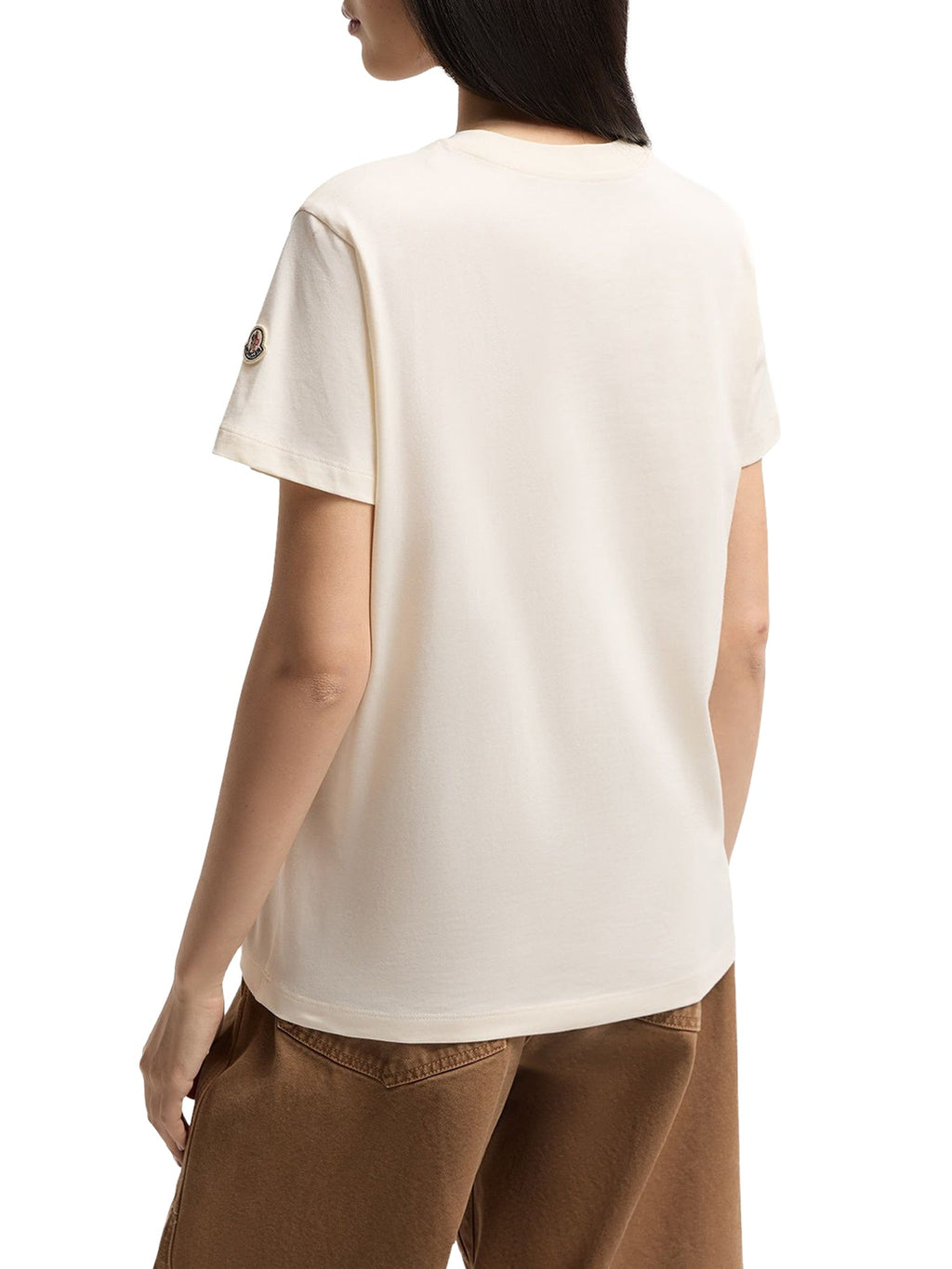 Cotton T-Shirt With Embroidered Tone-On-Tone Logo Moncler оригінал – Купити в Україні – збільшений вид
