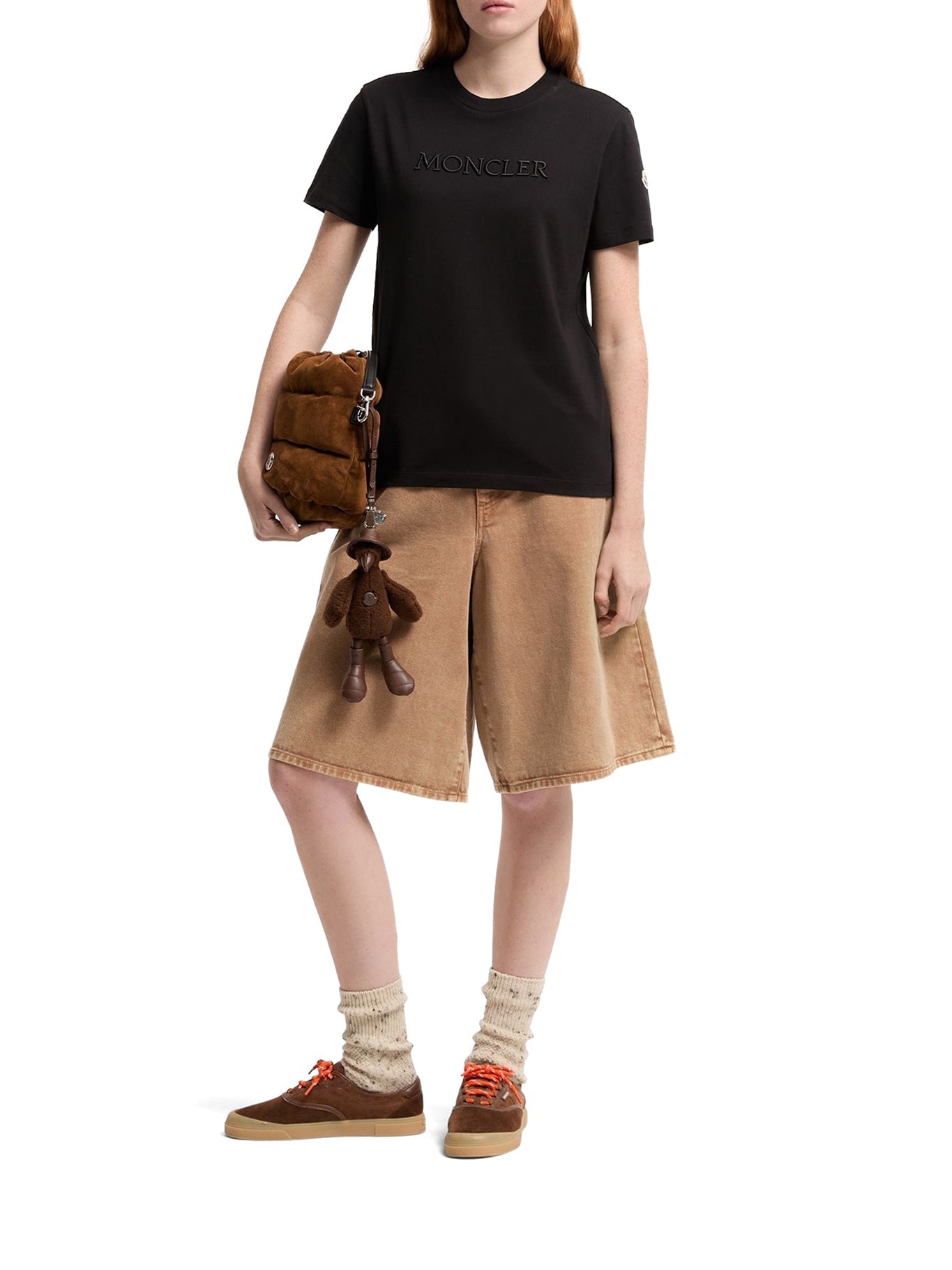 Cotton T-Shirt With Embroidered Tone-On-Tone Logo Moncler оригінал – Купити в Україні – вид ззаду