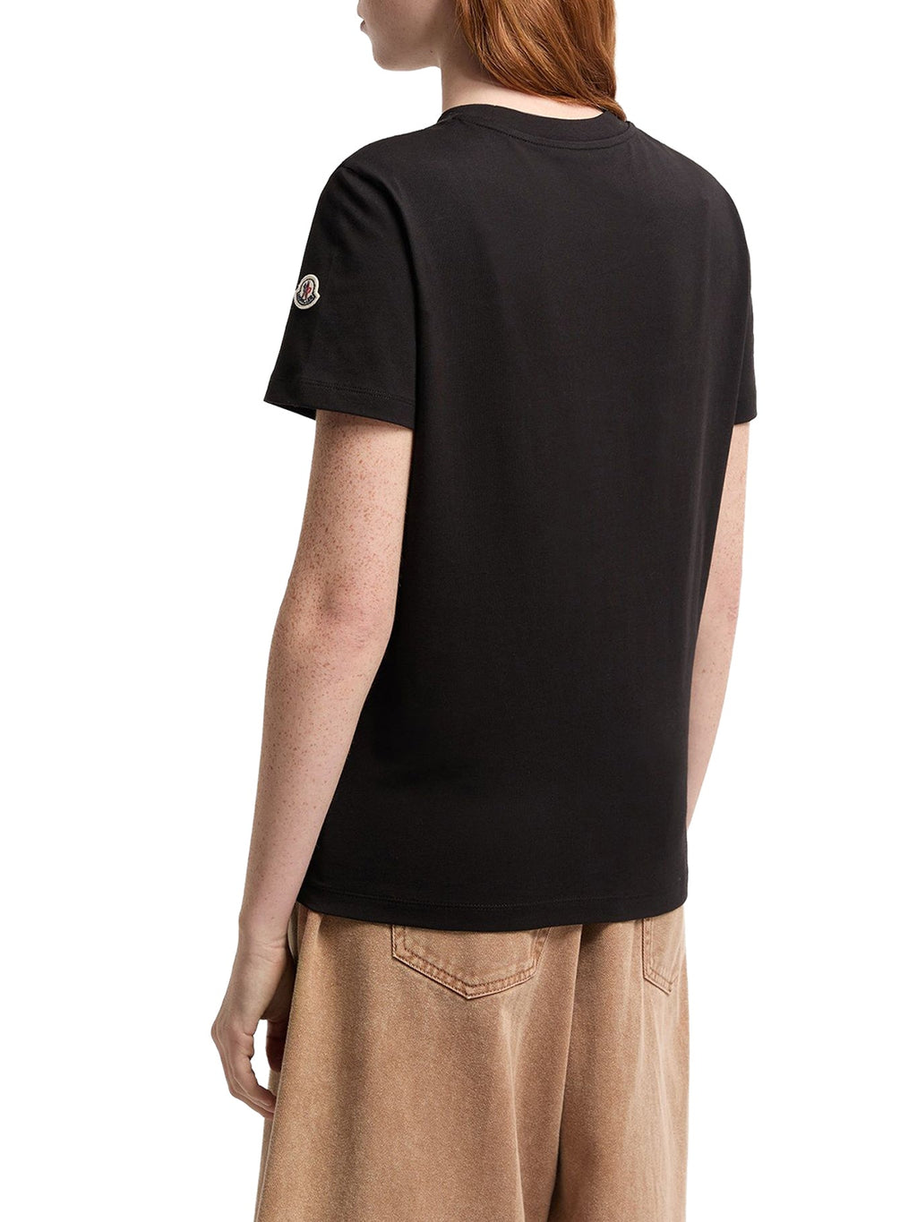 Cotton T-Shirt With Embroidered Tone-On-Tone Logo Moncler оригінал – Купити в Україні – збільшений вид