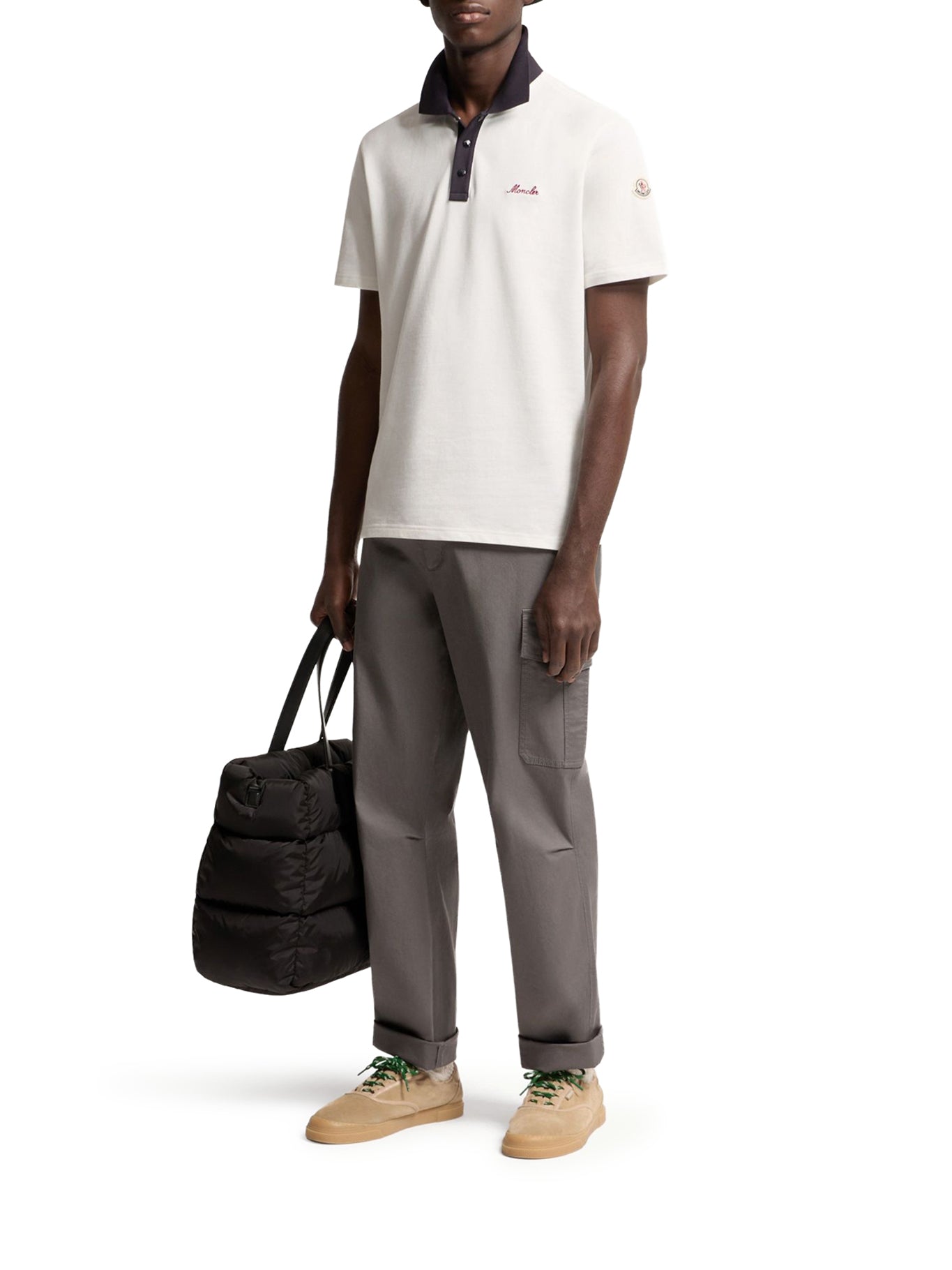 Cotton Piquet Polo Shirt With Embroidered Logo Moncler оригінал – Купити в Україні – вид ззаду