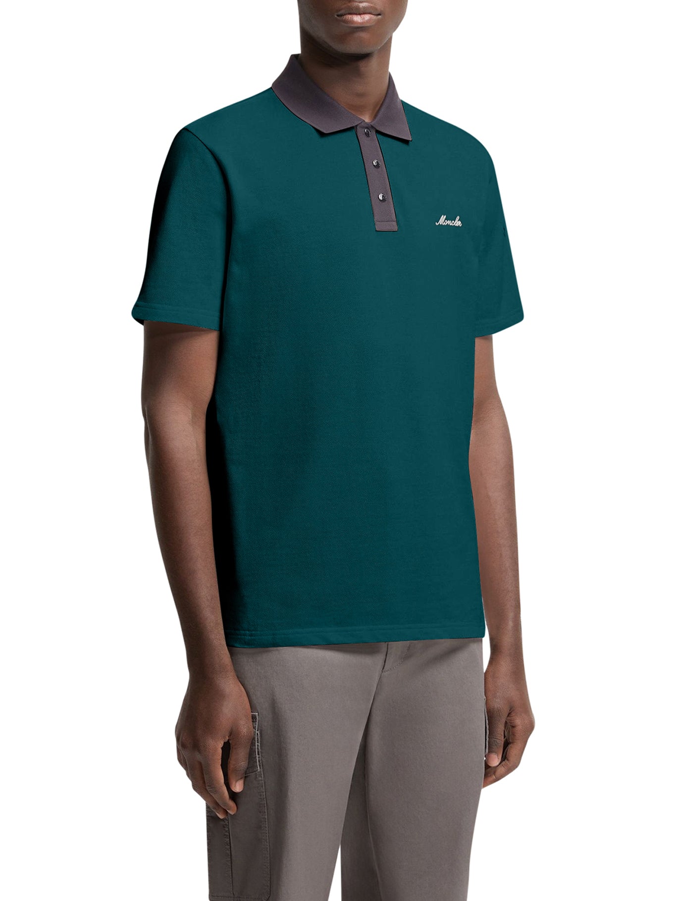 Cotton Piquet Polo Shirt With Embroidered Logo Moncler оригінал – Купити в Україні – детальний вид