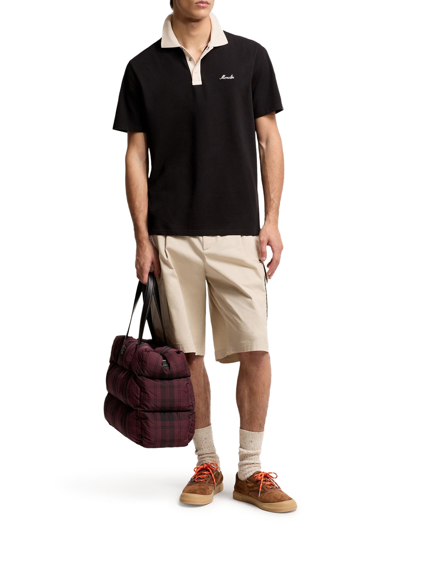 Cotton Piquet Polo Shirt With Embroidered Logo Moncler оригінал – Купити в Україні – вид ззаду