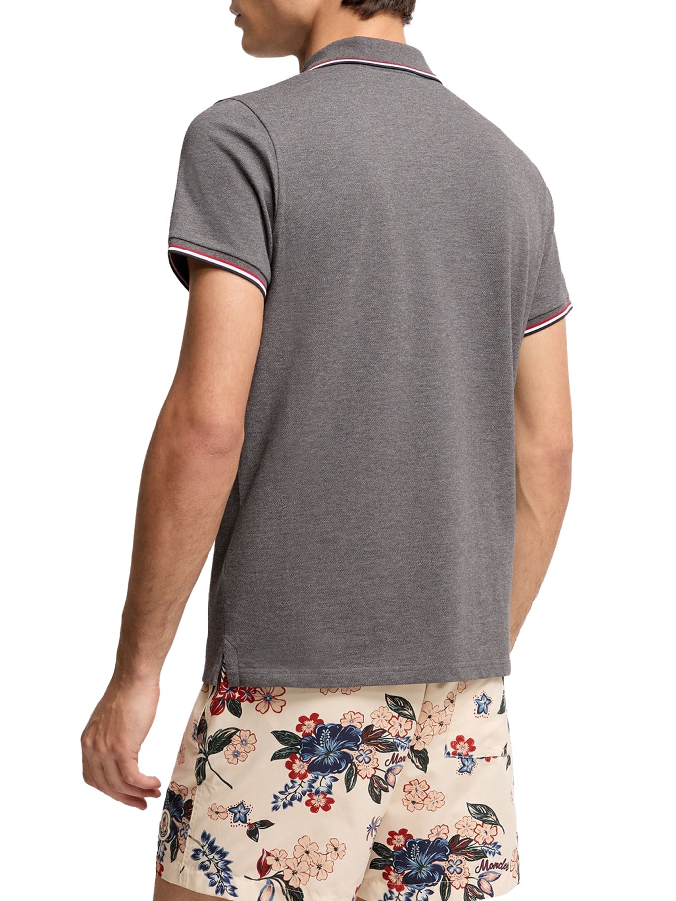 Cotton Piquet Polo Shirt With Tricolor Trim Moncler – Гарантія оригінальності – збільшений вид