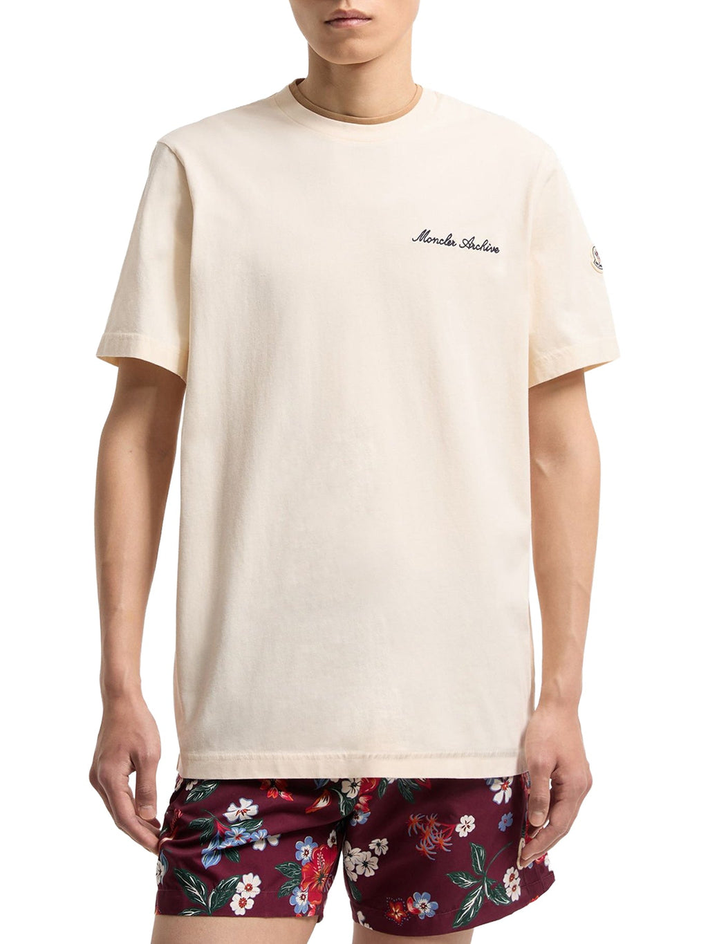 Cotton T-Shirt With Embroidered Logo Moncler – Гарантія оригінальності – детальний вид