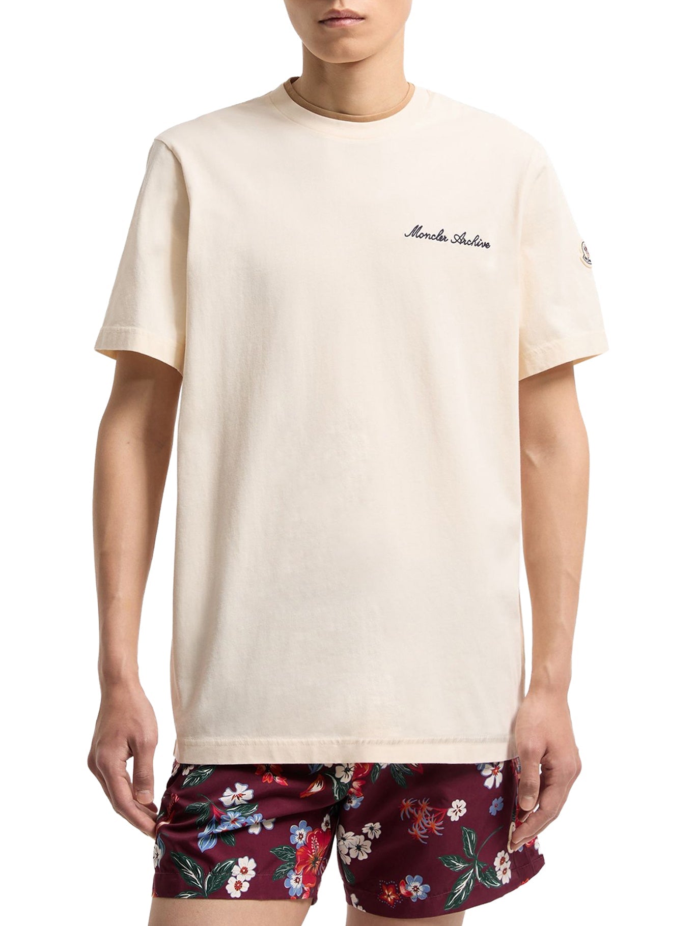 Cotton T-Shirt With Embroidered Logo Moncler – Гарантія оригінальності – детальний вид
