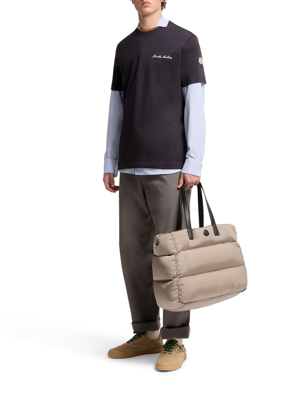 Cotton T-Shirt With Embroidered Logo Moncler – Гарантія оригінальності – вид ззаду
